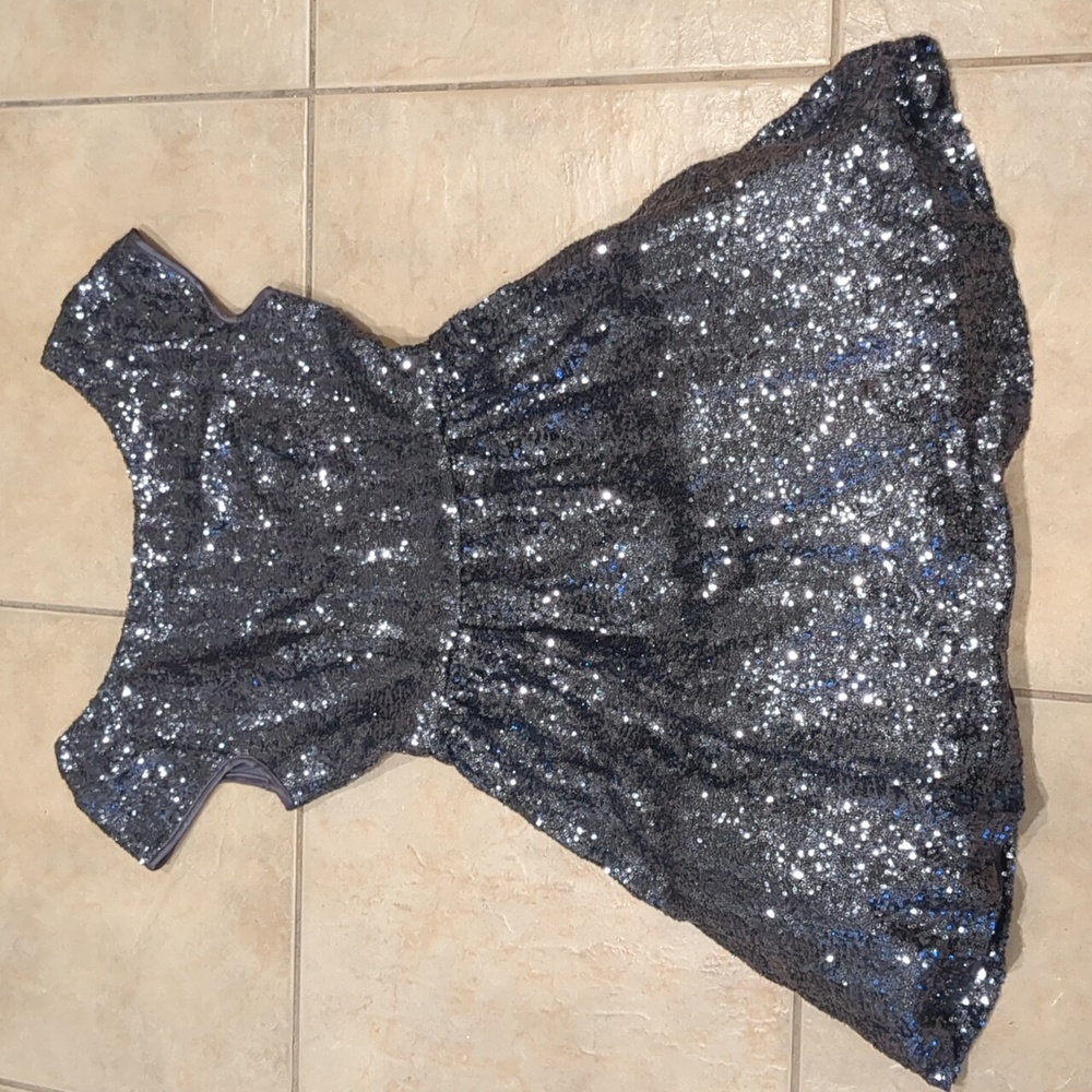 B Darlin Silver Sequin Mini Dress